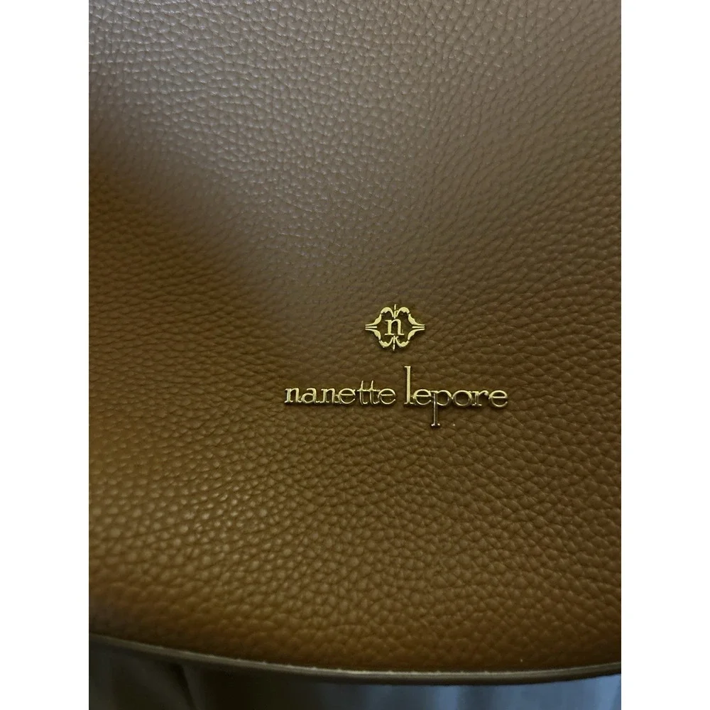 Nanette‎ Lepore Pebbled Leather Zip-Top Tote Brown!